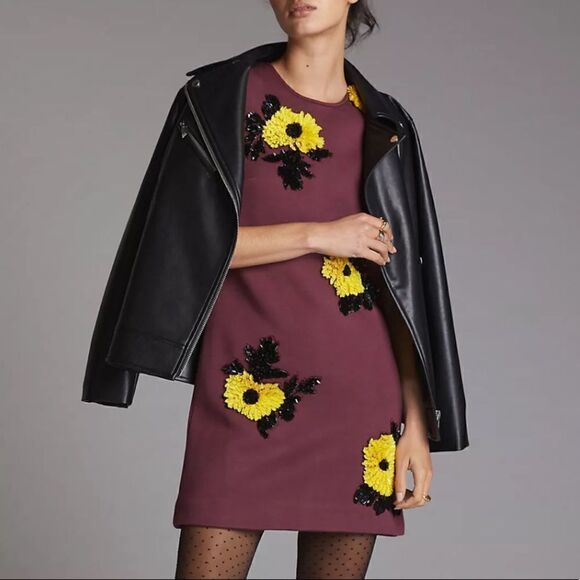 NWT Anthropologie Dhruv Kapoor Sequined Shift Mini Dress - Picture 8 of 14